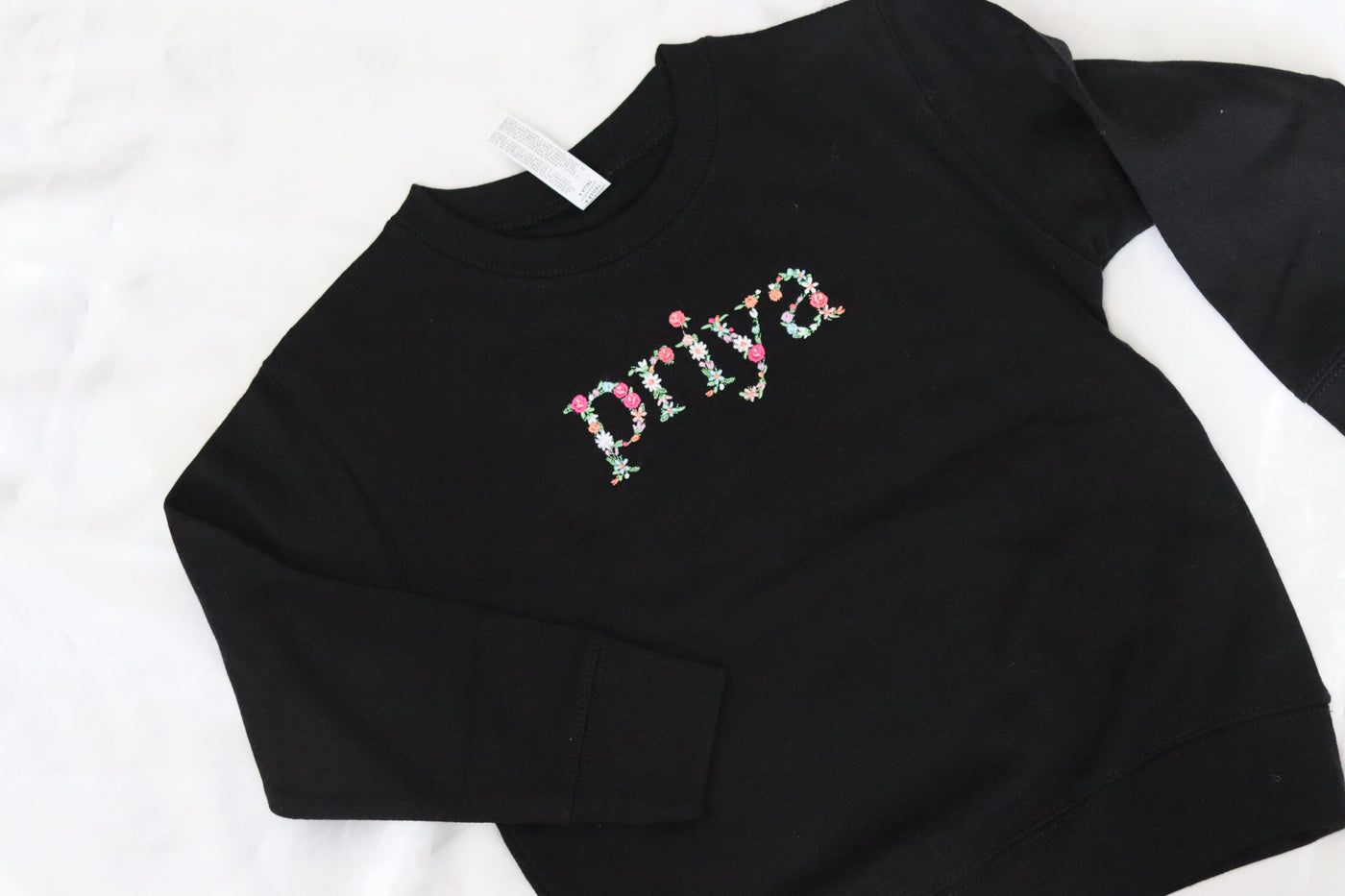 Floral Embroidered Custom Sweatshirt