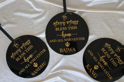 Sikh God Bless This Home Door Hanging Sign